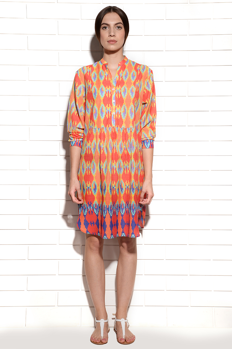 Coral ombre pleated tunic